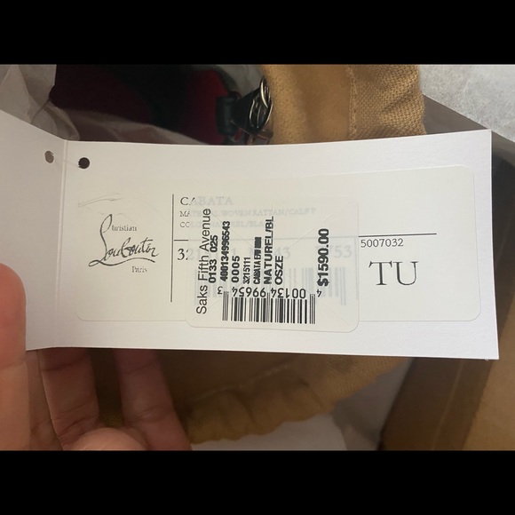 BNWT Christian Louboutin Mini Cabata studded rattan tote - perfect for summer! - Picture 7 of 7